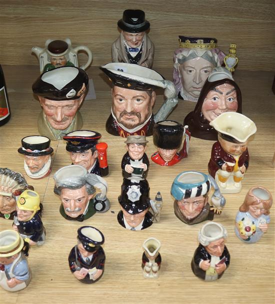 A quantity of Doulton and Staffordshire character jugs